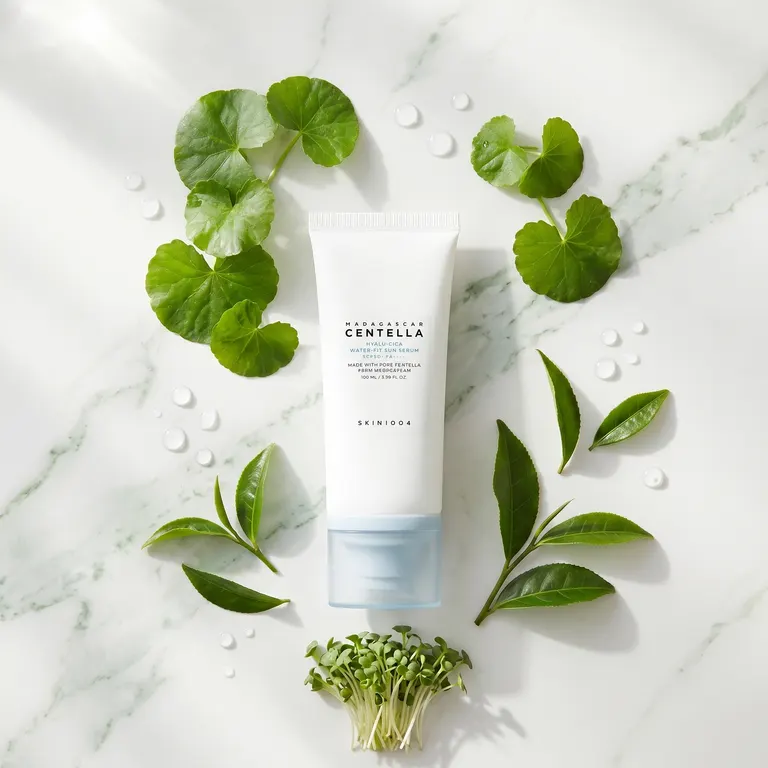 Skin1004 Centella Sun Serum with green tea and centella leaves