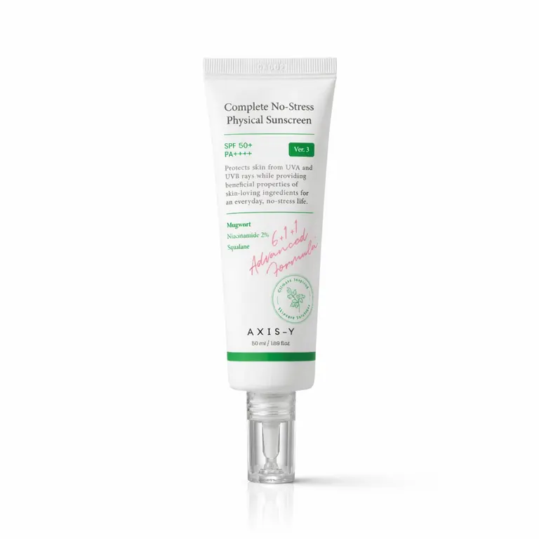 AXIS-Y Complete No-Stress Physical Sunscreen SPF50+ PA++++ 50ml - Korean reef-safe mineral sunscreen