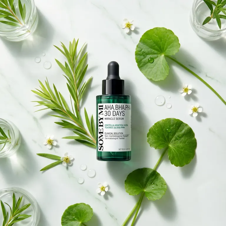 Some By Mi Miracle Serum with tea tree leaves and centella