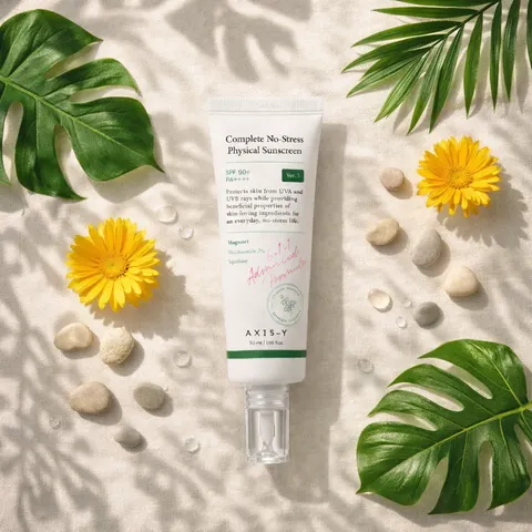 AXIS-Y Complete No-Stress Physical Sunscreen SPF50+ PA++++ 50ml - Korean reef-safe mineral sunscreen