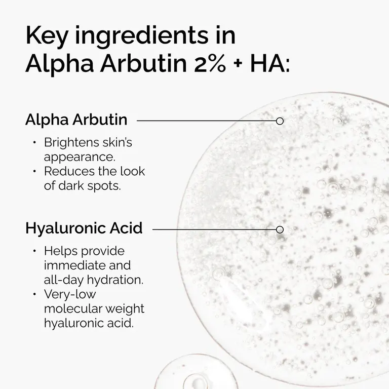 The Ordinary Alpha Arbutin 2% + HA - ingredients label back view