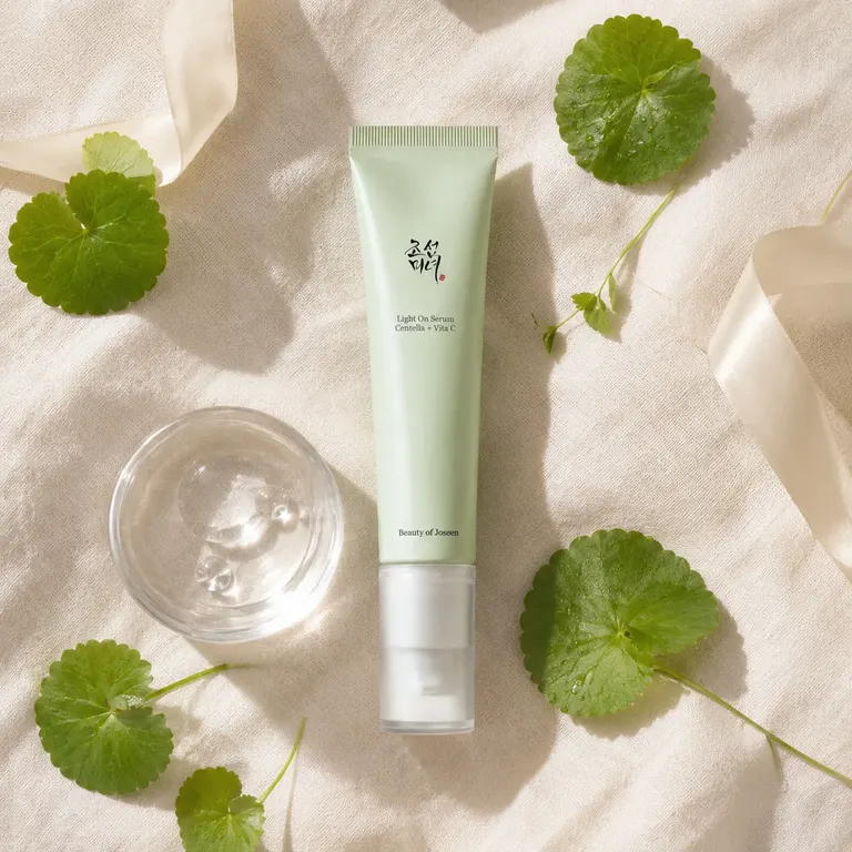 Beauty of Joseon Light On Serum with fresh centella leaves and mandarin slices