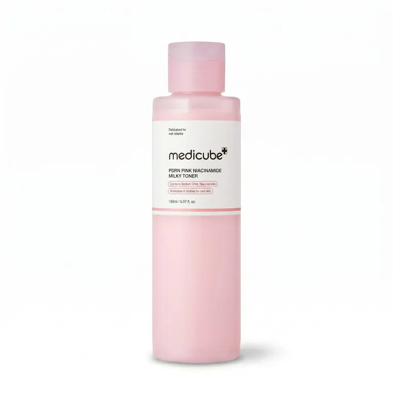 Medicube PDRN Pink Niacinamide Milky Toner 150ml - Korean milky toner for dewy glow