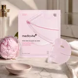 Medicube Salmon PDRN Pink Jelly Mask with pink florals and collagen droplets